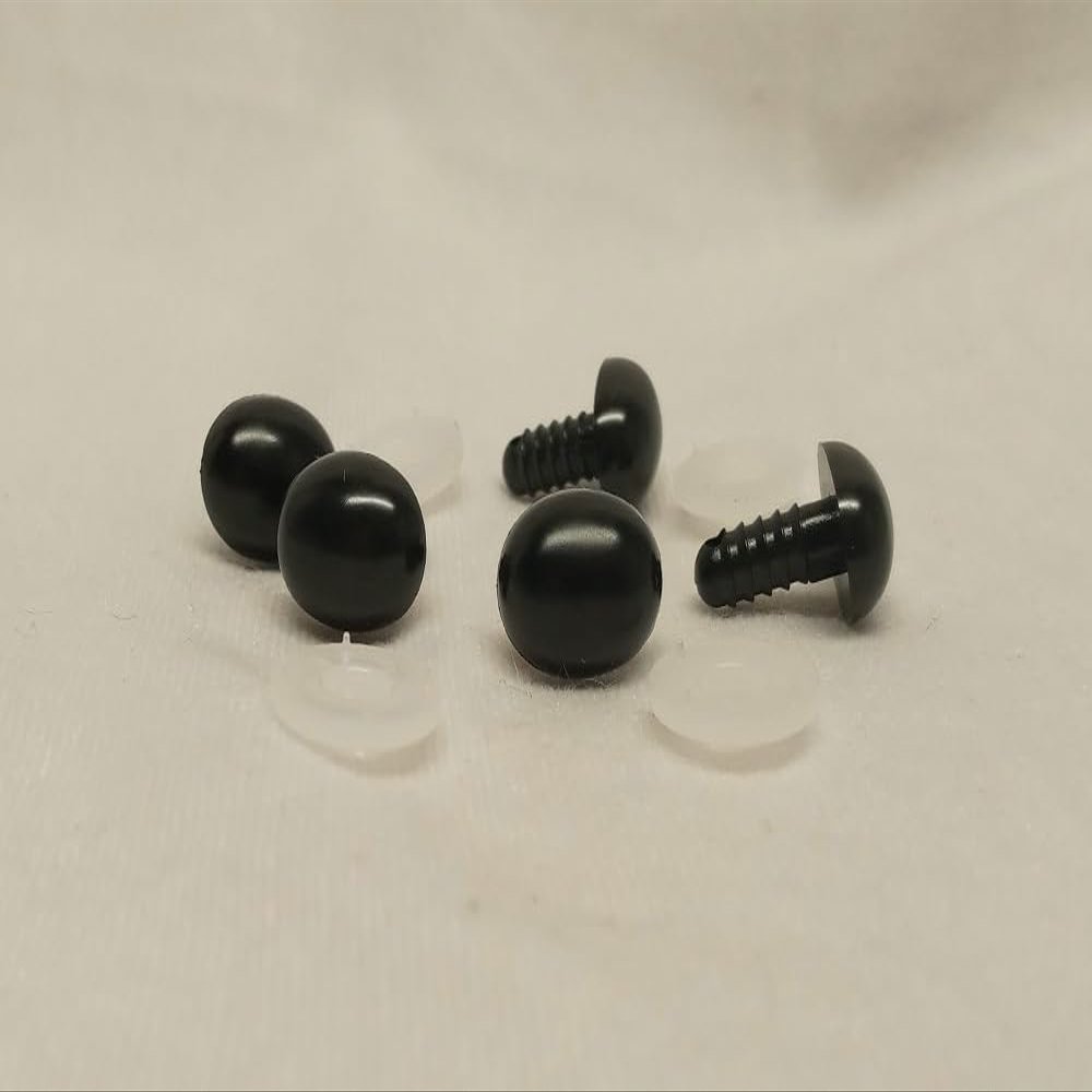 Sassy Bears 13mm Black Oval Safety Noses (10 noses) for Bears Dolls Puppets Crafts
