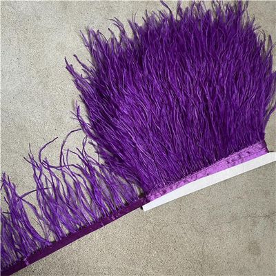 10 Yard Ostrich Feather Trim Fringe Feather Ribbon 10-15 CM/4-6 Inch Sewing Crafts Clothing Decoration Purple 5 Yards