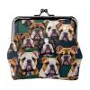 Cute English Bulldog Print Women'S Kiss Lock Coin Pouch, Mini Wallet For Cards And Lipstick, Soft Compact Purse view 1