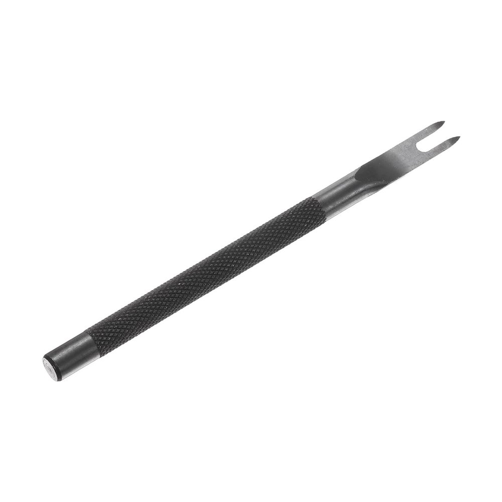 HARFINGTON Leather Stitching Punch 5mm 2 Prong Carbon Steel Leather Punch Hole Tool Chisel for DIY Craft Handbag Wallets Card Belt Holders Key Holders Belts, Black