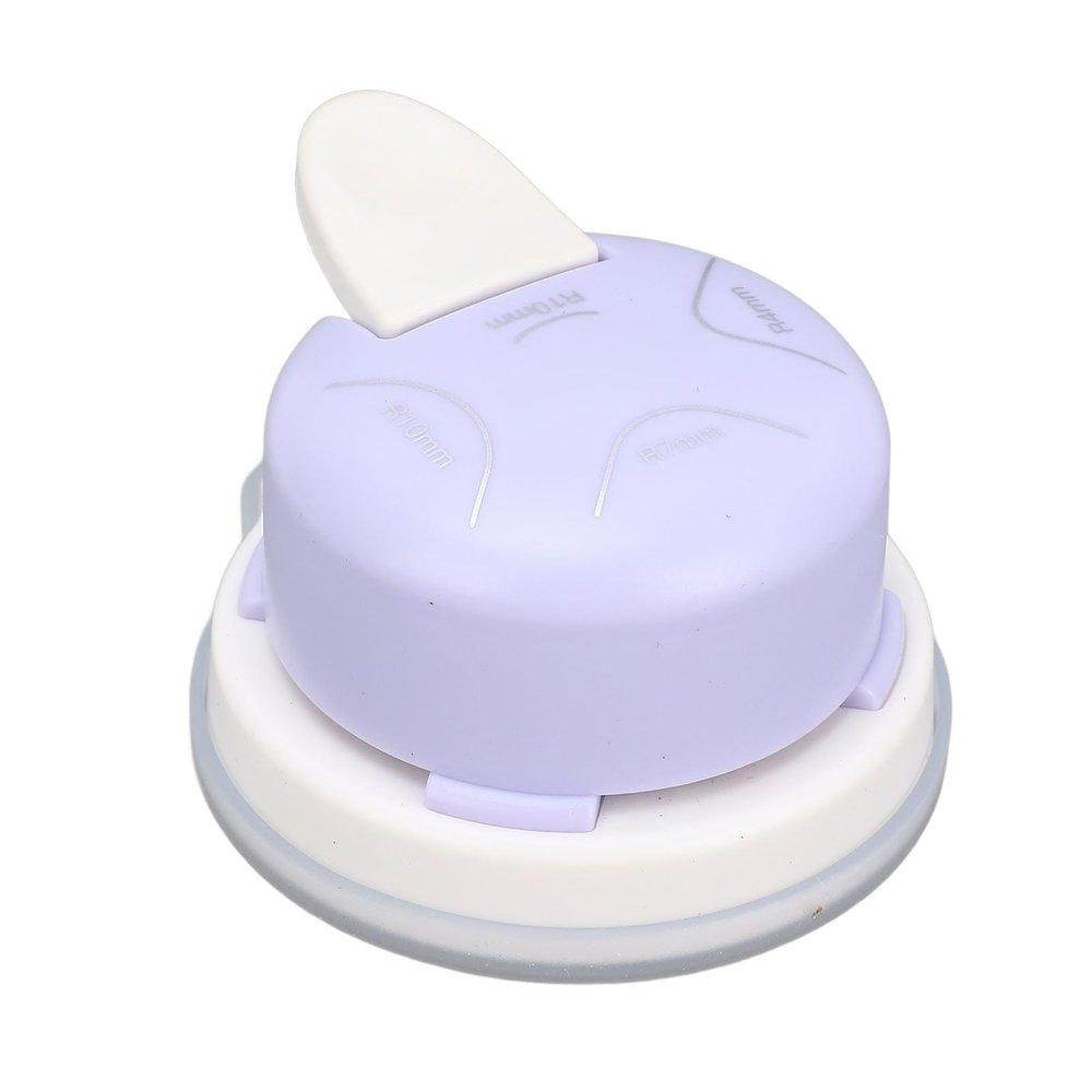 Focket Corner Rounder Punch 4 in 1, R4MM R7MM R10MM Multifunctional Paper Rounder for Crafts, DIY Poses, Photo Laminated with Lever for Easy Operation (Purple)