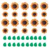 KGCGJVB 40Pcs Sunflower Beads for Jewelry Making Small Resin Sunflowers and Green Leaf Charms Mini Craft Buttons and Charms for DIY Crafts Nail Art Silicone Pendant Embellishments view 1