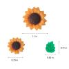 KGCGJVB 40Pcs Sunflower Beads for Jewelry Making Small Resin Sunflowers and Green Leaf Charms Mini Craft Buttons and Charms for DIY Crafts Nail Art Silicone Pendant Embellishments view 2