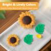 KGCGJVB 40Pcs Sunflower Beads for Jewelry Making Small Resin Sunflowers and Green Leaf Charms Mini Craft Buttons and Charms for DIY Crafts Nail Art Silicone Pendant Embellishments view 3