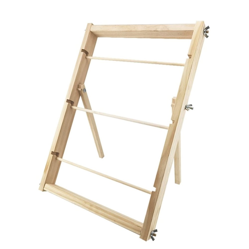 3 Layer Wood Ribbon Storage Rack for Craft Room Organize, Gift Packing Satin Ribbons Organizer/Florist Wrapping Ribbon Display Holder, 3 Tier-34X45cm/13.3X17.7in