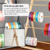3 Layer Wood Ribbon Storage Rack for Craft Room Organize, Gift Packing Satin Ribbons Organizer/Florist Wrapping Ribbon Display Holder, 3 Tier-34X45cm/13.3X17.7in view 4