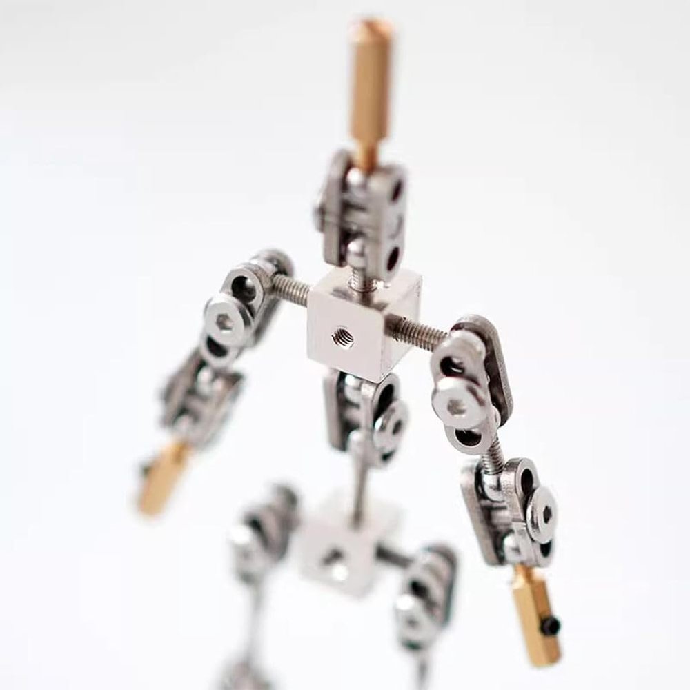 AISINILALAO DIY Stop Motion Rig, Stainless Steel Metal Puppet Figure Skeleton Stop Motion Armature Kits with Metal Hand for Stop Motion Animation (12Cm-18Cm),12CM