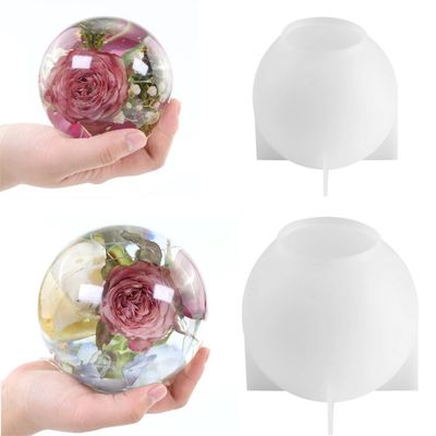 2 Pcs Silicone Molds for Resin, Large Ball Globe Molds, 3D Seamless Sphere Epoxy Casting Molds for DIY Crafting