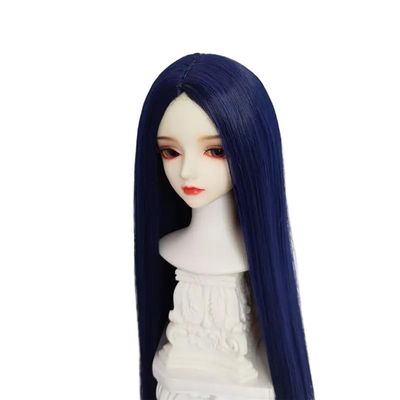 SISON BENNE Doll Wig, Dolls Long Straight Hair Wigs for 1/3 1/4 1/6 Ball Jointed Doll BJD Toy DIY Soft Hair 25 Colors (S1/3 (Head C. 20-21.5cm),Deep Blue)