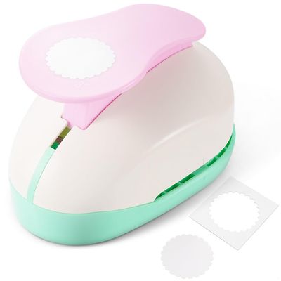 Lever Action Craft Punch, Circle & Flower Shape Paper Puncher for DIY Scrapbooking, Cards & Crafts