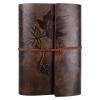 Travel Sketchbook with Strap Closure, Refillable 3 Ring Binder Notebook, Vintage Leather Journal with Maple Leaf Design, A5 Size Art Journal, Pu Cover Writing Diary view 1