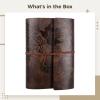 Travel Sketchbook with Strap Closure, Refillable 3 Ring Binder Notebook, Vintage Leather Journal with Maple Leaf Design, A5 Size Art Journal, Pu Cover Writing Diary view 3