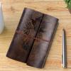 Travel Sketchbook with Strap Closure, Refillable 3 Ring Binder Notebook, Vintage Leather Journal with Maple Leaf Design, A5 Size Art Journal, Pu Cover Writing Diary view 4