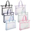 6 Pack A3 Clear Mesh Project Bags, Sewing Organizer with Zipper and Shoulder Straps, Ideal Craft Storage for Quilters, Nylon PVC for Sewing Supplies view 1
