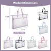 6 Pack A3 Clear Mesh Project Bags, Sewing Organizer with Zipper and Shoulder Straps, Ideal Craft Storage for Quilters, Nylon PVC for Sewing Supplies view 4
