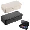 2 pcs Steel Storage Box with Hinged Lid, Metal Container for Scrapbook Stamps, Rectangular Empty Hinged Tool Box, Metal Storage Organizer for Pegs, Pens, Stationary (8 X 4 X 2 Inch) view 1