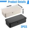 2 pcs Steel Storage Box with Hinged Lid, Metal Container for Scrapbook Stamps, Rectangular Empty Hinged Tool Box, Metal Storage Organizer for Pegs, Pens, Stationary (8 X 4 X 2 Inch) view 2