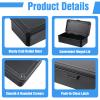 2 pcs Steel Storage Box with Hinged Lid, Metal Container for Scrapbook Stamps, Rectangular Empty Hinged Tool Box, Metal Storage Organizer for Pegs, Pens, Stationary (8 X 4 X 2 Inch) view 3
