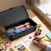 2 pcs Steel Storage Box with Hinged Lid, Metal Container for Scrapbook Stamps, Rectangular Empty Hinged Tool Box, Metal Storage Organizer for Pegs, Pens, Stationary (8 X 4 X 2 Inch) view 4