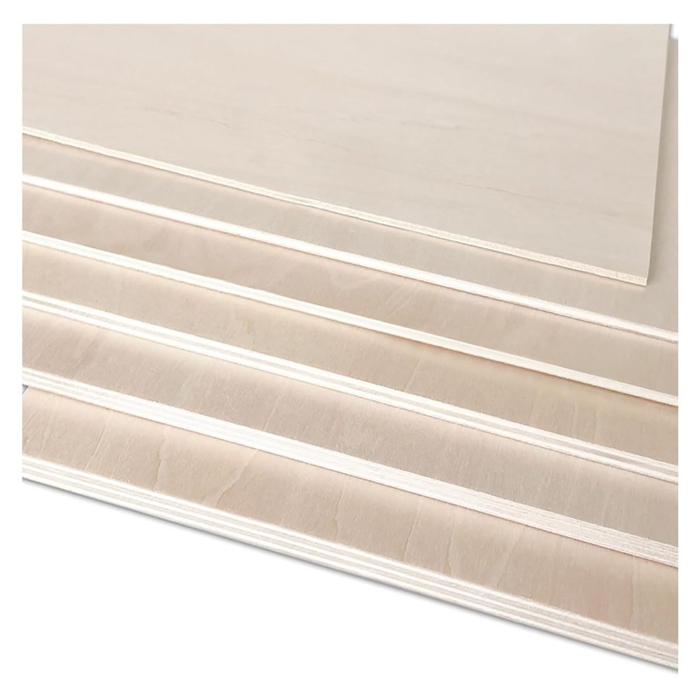 DSJBGSS Basswood Basswood Sheets for Crafts,Plywood Sheets with Smooth Surface for Laser Engraving and Cutting, Architectural Models,5Pcs(0.4x20x20cm)