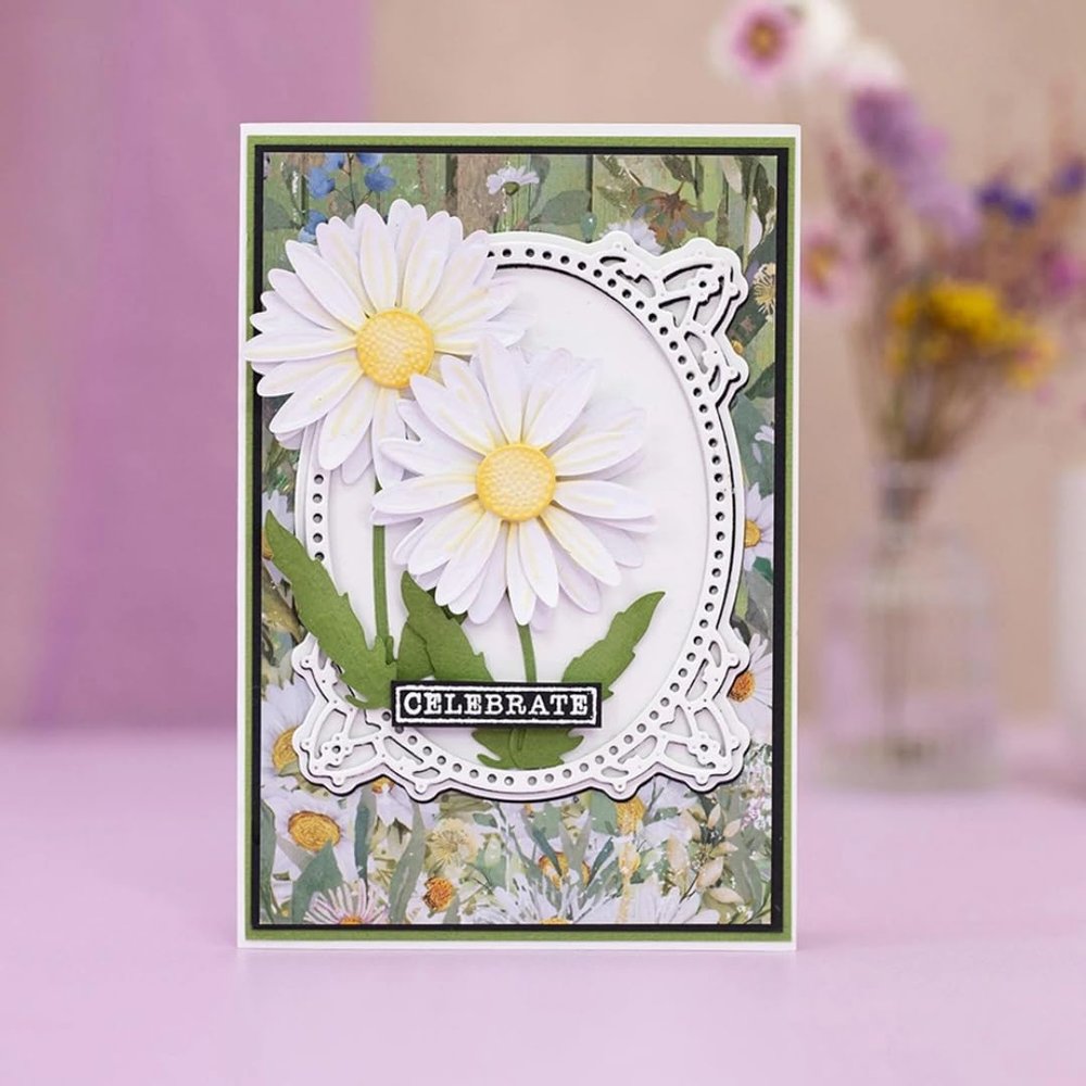 Annchaos Cutting Dies Metal Stencils Scrapbooking Tools DIY Embossing Template for Paper Card Making Album Arts Crafts Supplies (Little Daisy-10x14.3cm)