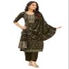 Indian Pure Viscose Fabric Emboridery Foil Print Work Straight Suit 15788 (Black, 40) view 1
