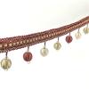 1pc 12 Yards Elegant Beaded Ball Tassel Trim for Home Decor - Decorative Ribbon for Curtains, Sofas, and Lampshades(Red,1 Yard) view 1