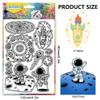 CHGCRAFT Astronaut Clear Stamps Galaxy Transparent Stamps Planet Silicone Clear Stamp Seals for DIY Scrapbooking Photo Album Decoration, 4.36.3 inch view 2