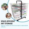 Art Drying Rack, Metal Paint Drying Stand With 25 Removable Shelves, Movable Rack With Lockable Wheels Drying Rack Artwork Shelf For Classrooms,and Home Use(50-layer) view 3