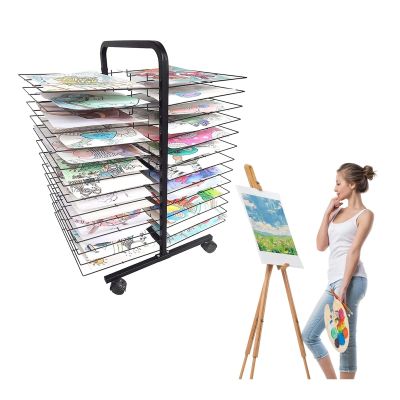 Art Drying Rack For Classroom Mobile Painting Drying Rack With Wheels Storage Organizer And Painting Artwork Shelf For Art Studio(26-layer)
