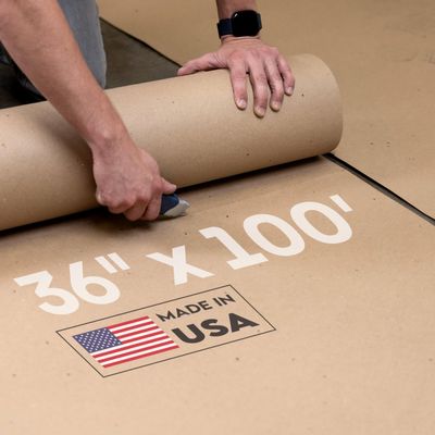Construction Paper Roll 36" x 1200" (100 feet), 300 Sq.Ft Extra Thick Floor Covering for Protection (20 mil, 200 lb Thickness) - Contractor Paper for Remodeling & Surface Protection by IDL Packaging