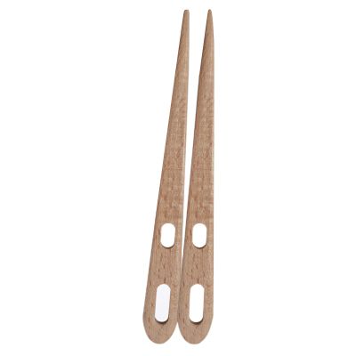 2Pcs Large Eye Crochet Needle Double Hole Wood Wood