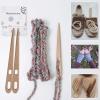 2Pcs Large Eye Crochet Needle Double Hole Wood Wood view 4