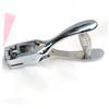 NUOBESTY Silver Handheld Slot Hole Puncher for Id Badges Zinc Alloy Metal Punch Tool with Spring Action for PVC Cards Photo Cardstock and Restaurant Pos Cards Obround Slot Compact view 2