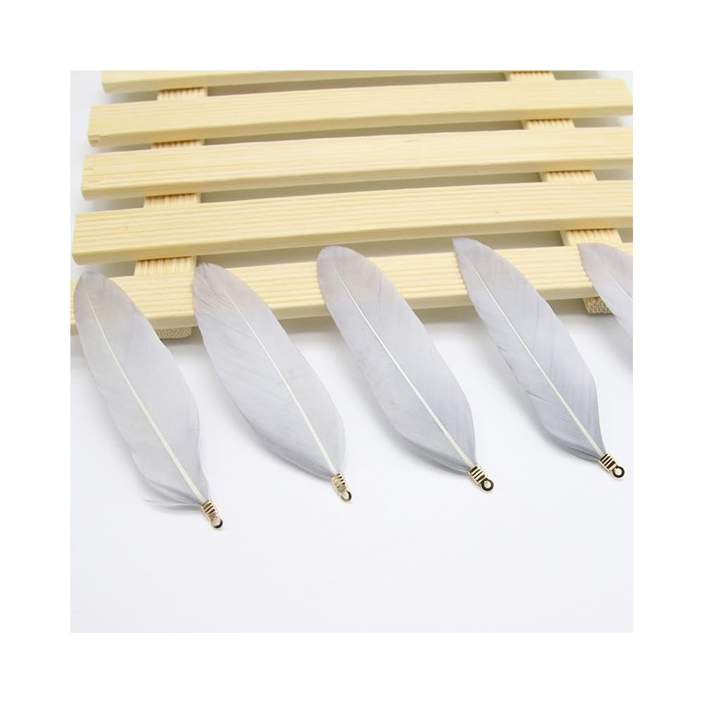 1000Pcs Swan Feathers Accessory with Metal Clasp, Natural Goose Feather Accessories 2.83.5In for Crafts DIY Costumes Halloween Hat Mask Jewelry Decor Instant Decoration (Grey)