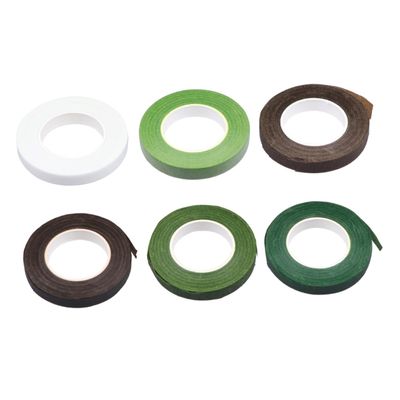 DIYEAH 6 Rolls Floral DIY Tape Each Floriculture Stem Wrapping Tapes for Bouquet Arranging Gift Wrapping and Craft Decorating Includes Light Green White Coffee Dark Coffee