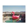 A Giant Inflatable Flamingo in a Desert Motel Pool - 24 * 18 Inch Matte Canvas Wall Art - Made in USA view 1