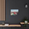 A Giant Inflatable Flamingo in a Desert Motel Pool - 24 * 18 Inch Matte Canvas Wall Art - Made in USA view 4