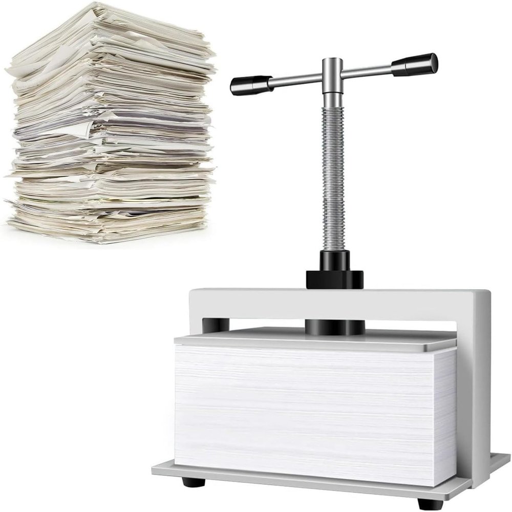 DNEPEI Manual Bookbinding Press, Book Press for Paper Making, 3306 lb/1500 kg Pressure, for Home, School, Office, and Bookbinding Easy Operation, Office A4