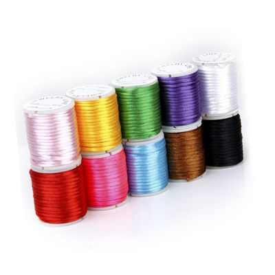 Healifty 10pcs Nylon Knitting Cord Mixed Color DIY String for Jewelry Making Beading Crafts Nylon Thread Approx Feet Each