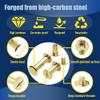 ArcNascency 130 Sets Gold Chicago Screws Leather Rivets Kit, 7 Sizes (M5*4,5,6,8,10,12,15) & 3 Screw Lengths (M4*3,4,5) for Belts, Bookbinding, DIY Leather (Gold) view 3