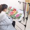 Embroidery Stand - Height Adjustable Needlework Floor Frame with Wheels, Stainless Steel Craft Stand for Art and Sewing Projects view 2