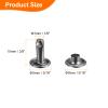 HARFINGTON 80 Sets Double Cap Rivets 8x10mm Carbon Steel Round Head Snaps Studs Fasteners Tubular Metal Studs for Leather Craft Repairs Decoration, Gunmetal view 2
