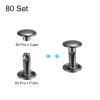 HARFINGTON 80 Sets Double Cap Rivets 8x10mm Carbon Steel Round Head Snaps Studs Fasteners Tubular Metal Studs for Leather Craft Repairs Decoration, Gunmetal view 3