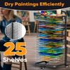 mocomax Art Drying Rack with Top Board, Mobile Painting Drying Stand with 25 Removable Shelves, Functional Art Canvas Storage Rack with Lockable Wheels for Classrooms & Art Studios, Black view 2
