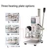 Hot Foil Stamping Machine Dual Use Leather Embossing Bronzing with Digital Display,Manual Wood Paper PVC Card Press Stamper Embosser,Full Scale Base Plate for PVC Pu view 2