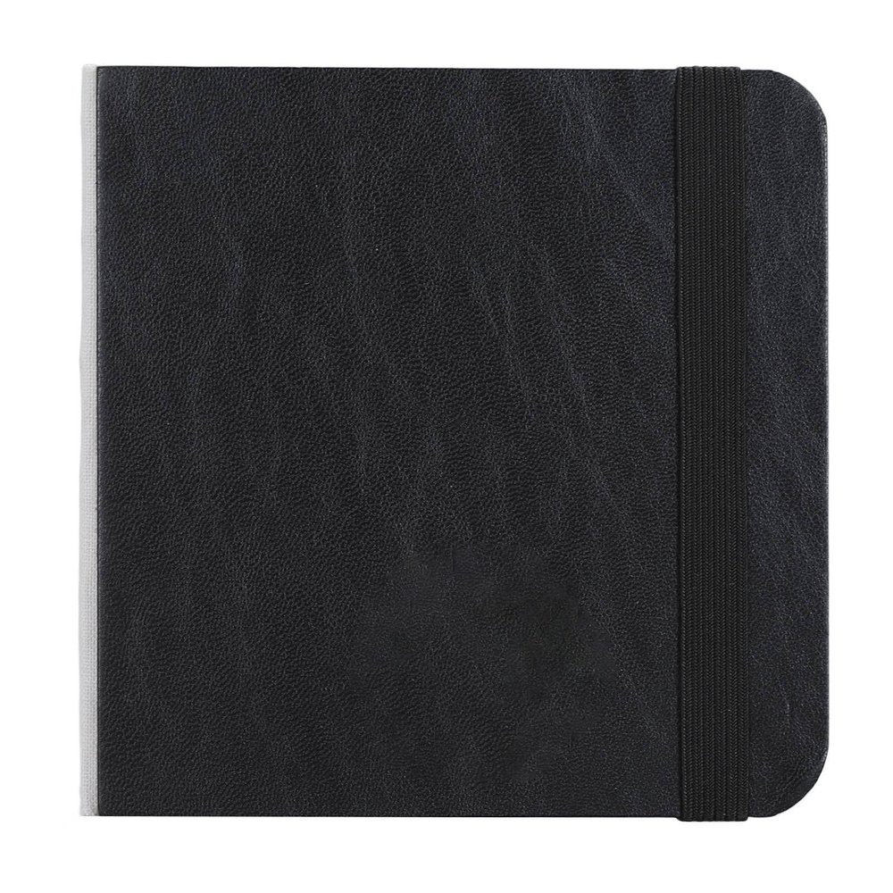 Watercolor Sketchbook Portable Pocket Mini Fine Grain Watercolor Painting Paper 10x10cm for Artists Travelers Students (Black)