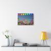 A Neon Carnival Glowing Rainbow Lanterns Matte Canvas Wall Art 24 * 18 inch Made in USA view 3