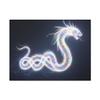 A Glowing Rainbow Holographic Serpent Matte Canvas Wall Art 24 * 18 inch Made in USA view 1