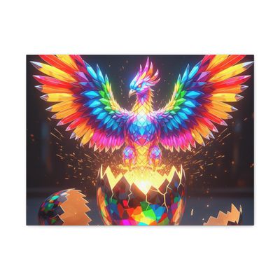 A Glowing Prism Phoenix Hatching Wall Art - 24 * 18 Inch, Made in USA